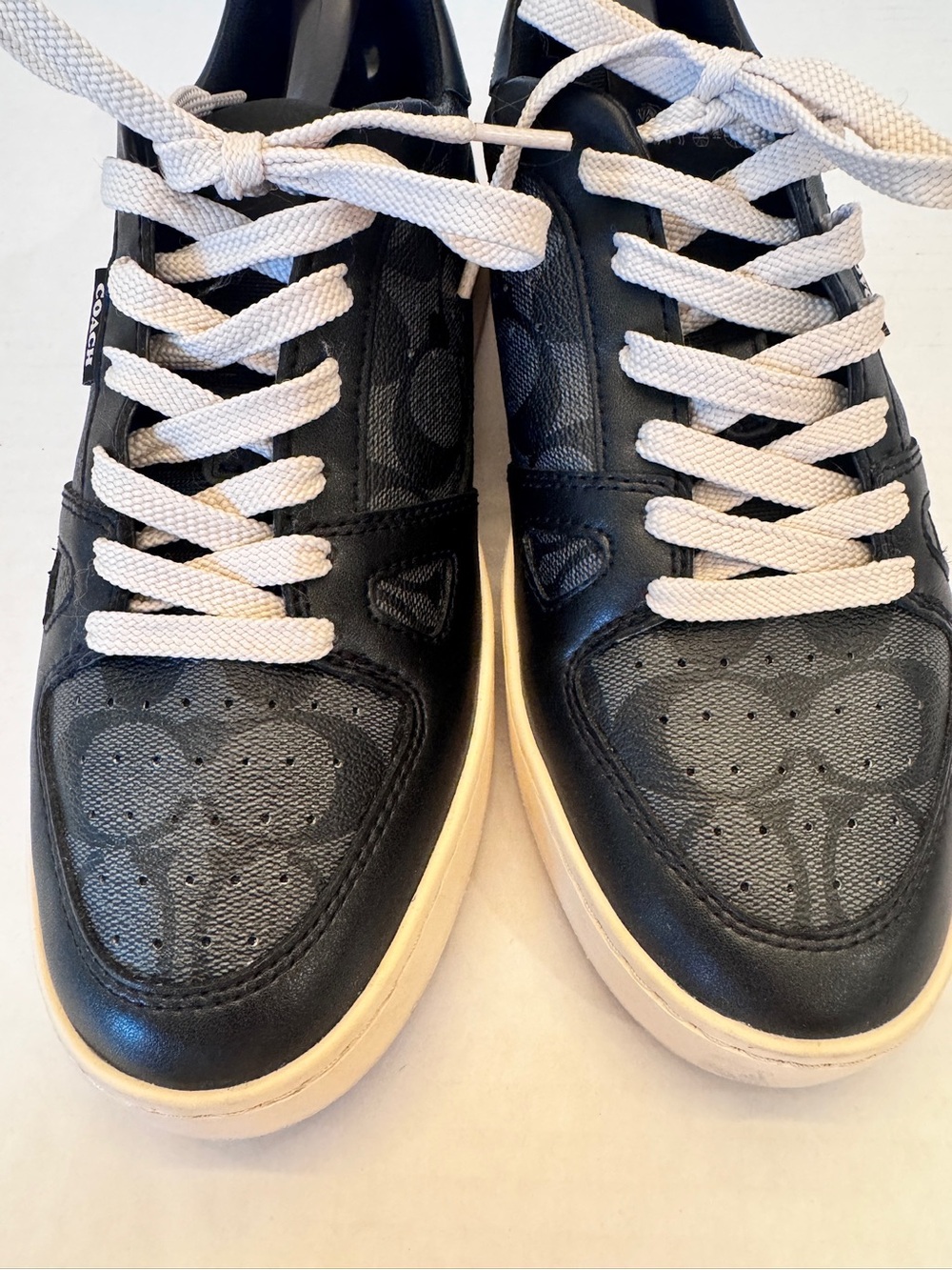 Coach Clip Court Sneaker Signature Black Monogram Print Men's Size 9D C8965 - Picture 4 of 15
